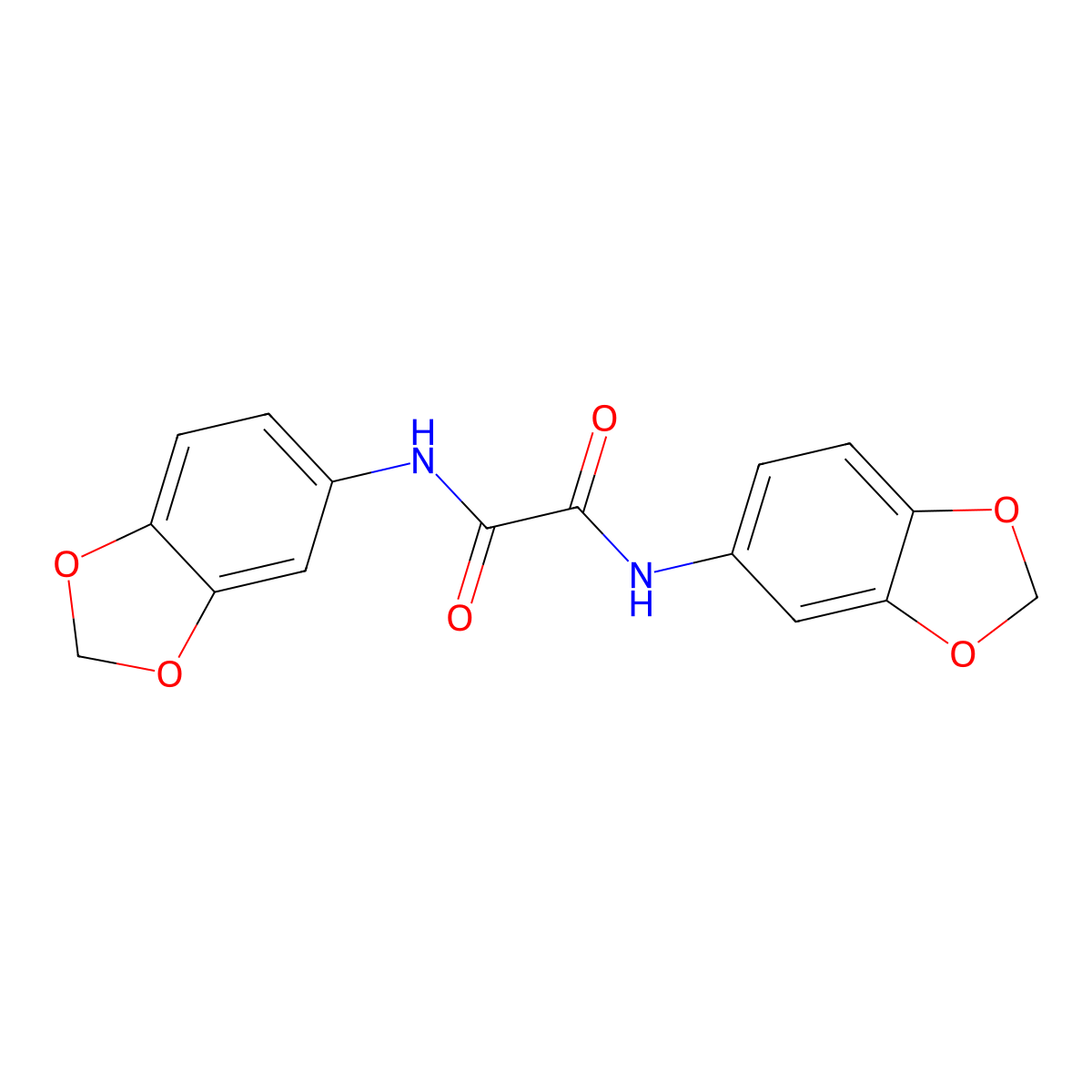 N,N'-bis(1,3-benzodioxol-5-yl)ethanediamide molecular structure, CAS 303790-92-3