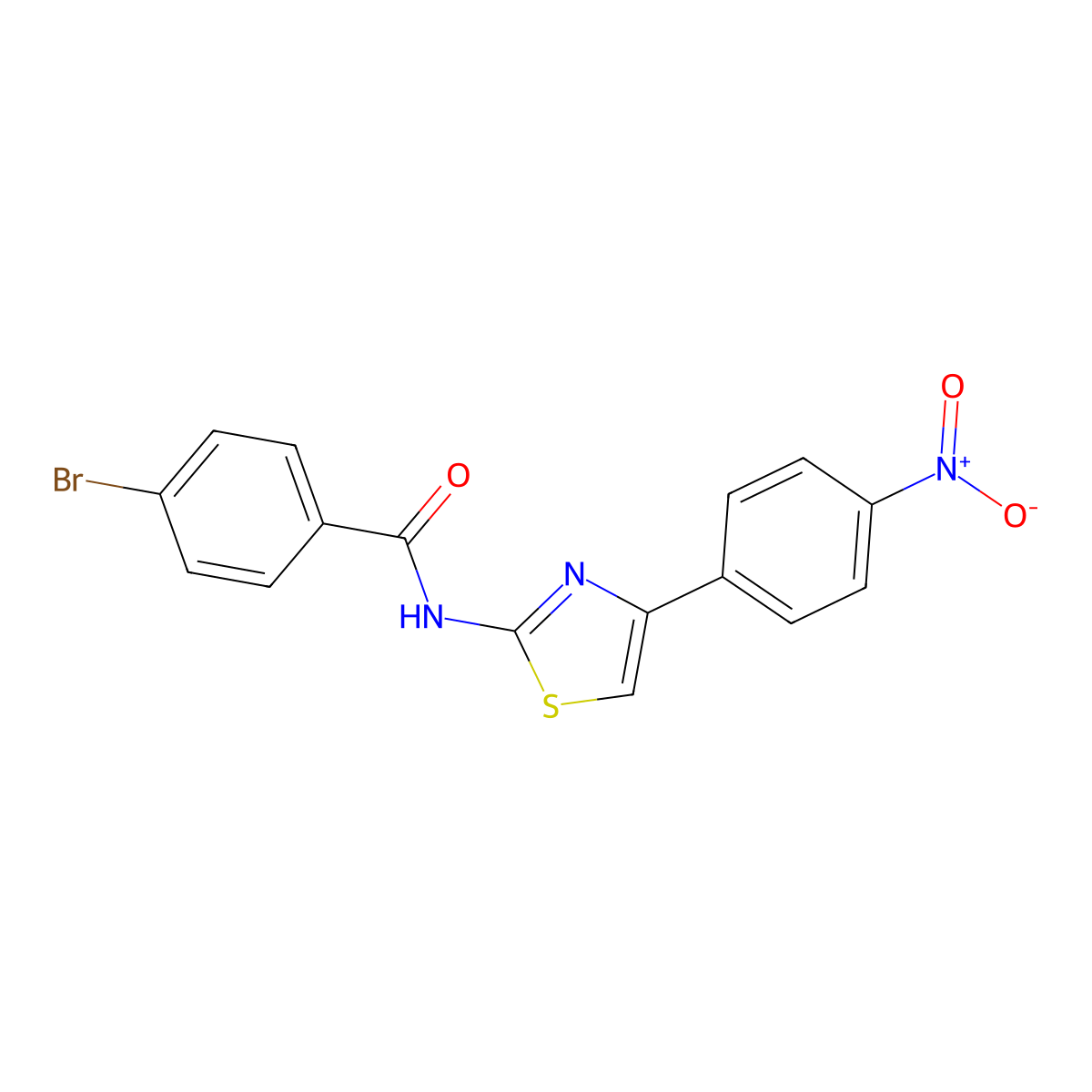 (E)-4-bromo-N-(4-(4-nitrophenyl)thiazol-2(3H)-ylidene)benzamide molecular structure, CAS 303791-14-2