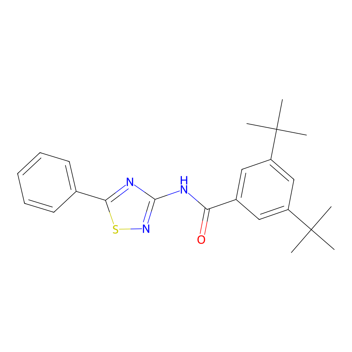 3,5-di-tert-butyl-N-(5-phenyl-1,2,4-thiadiazol-3-yl)benzamide molecular structure, CAS 303791-36-8