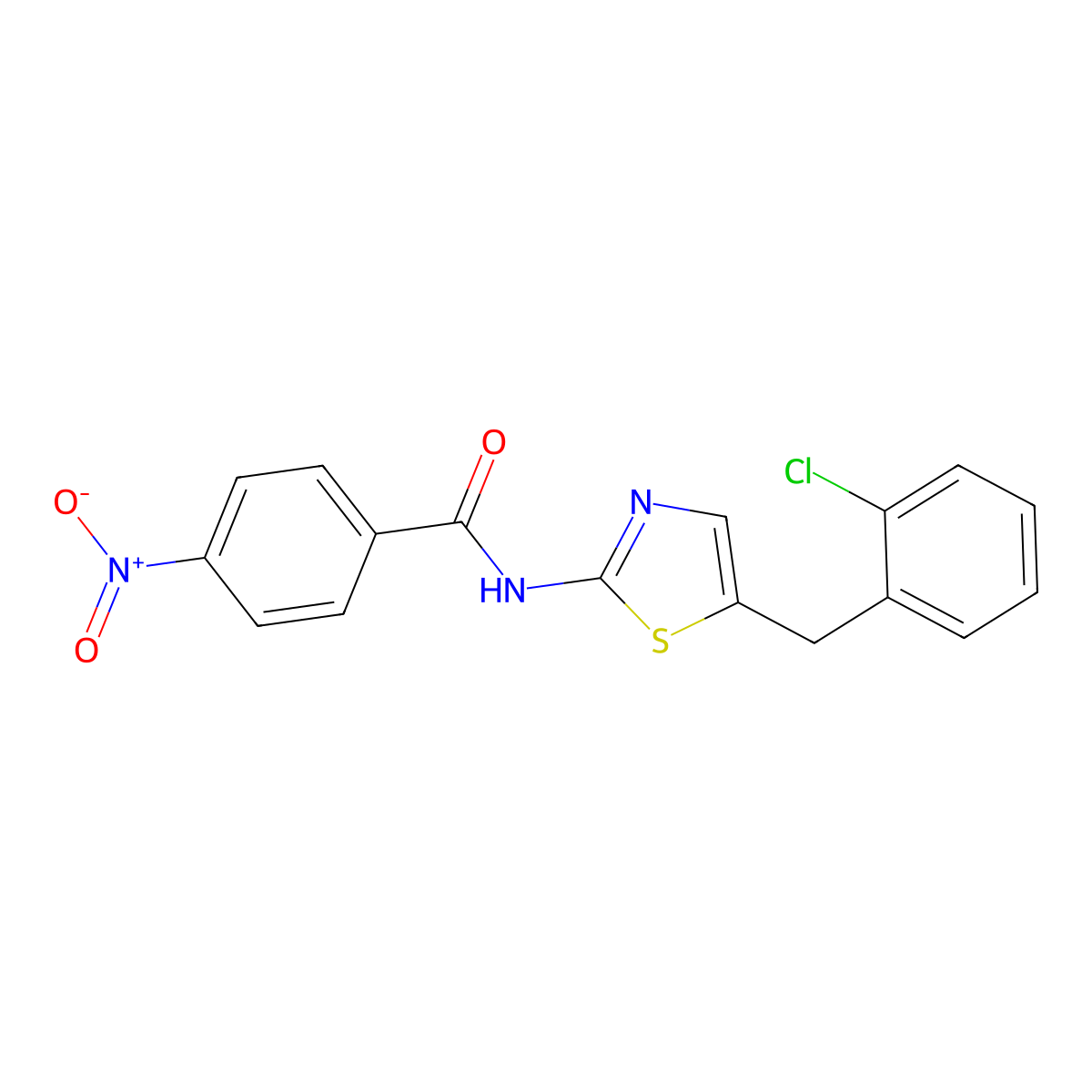 N-(5-(2-chlorobenzyl)thiazol-2-yl)-4-nitrobenzamide molecular structure, CAS 303791-94-8