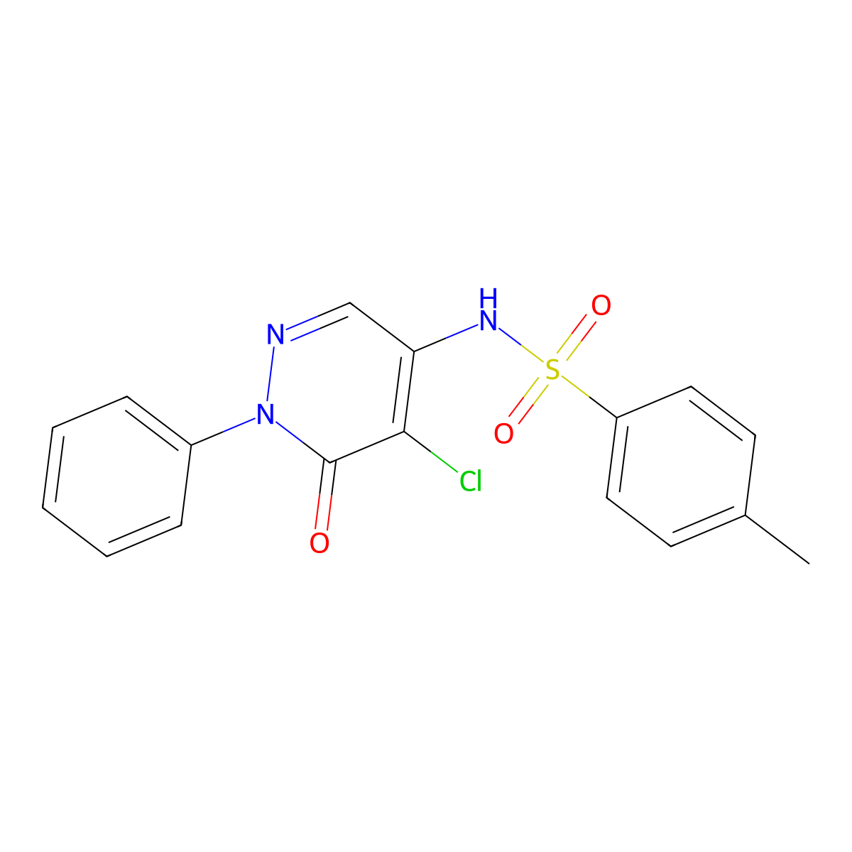 N-(5-chloro-6-oxo-1-phenylpyridazin-4-yl)-4-methylbenzenesulfonamide molecular structure, CAS 303792-30-5