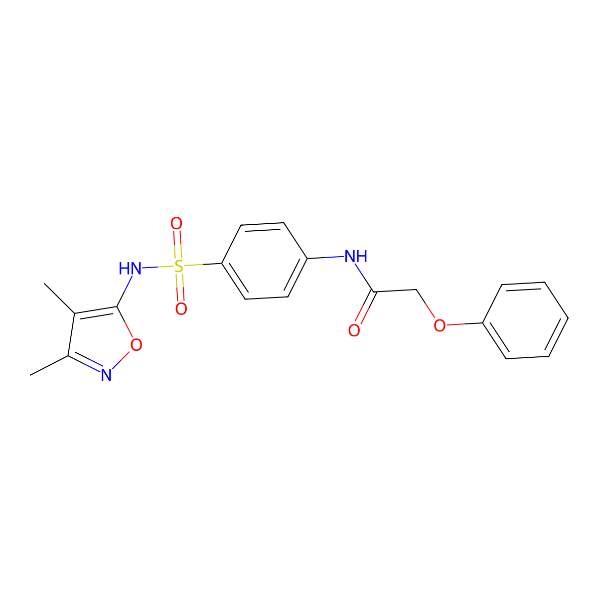 N-{4-[(3,4-dimethyl-1,2-oxazol-5-yl)sulfamoyl]phenyl}-2-phenoxyacetamide molecular structure, CAS 303792-43-0