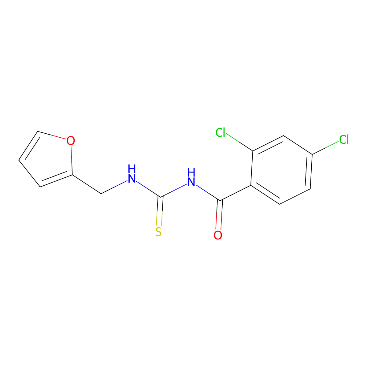 2,4-dichloro-N-(furan-2-ylmethylcarbamothioyl)benzamide molecular structure, CAS 303792-48-5