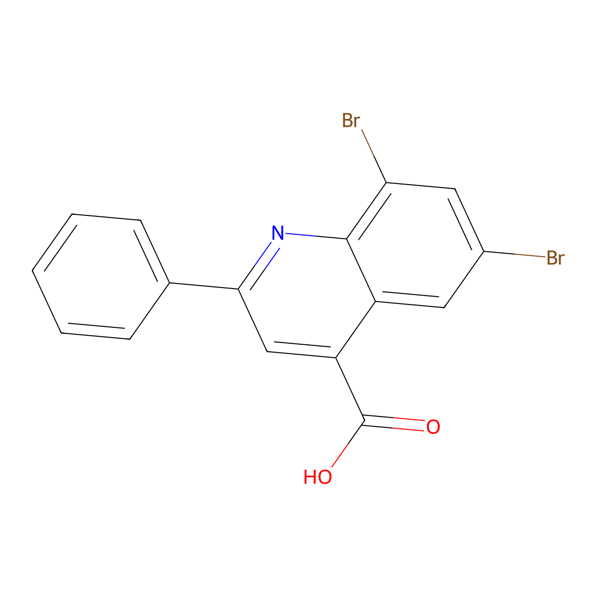 6,8-Dibromo-2-phenylquinoline-4-carboxylic acid molecular structure, CAS 303793-47-7
