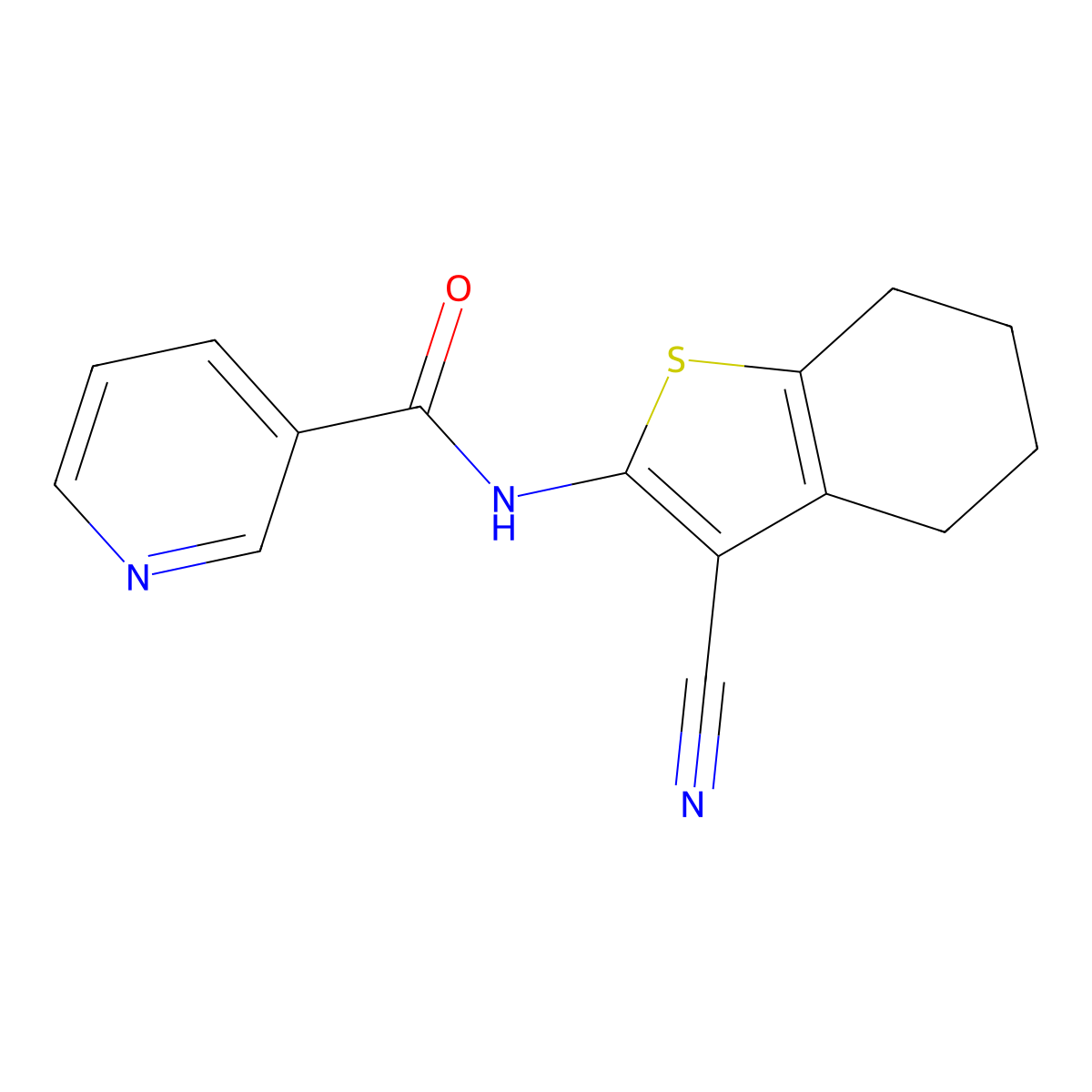 N-(3-Cyano-4,5,6,7-tetrahydrobenzo(b)thien-2-yl)-3-pyridinecarboxamide molecular structure, CAS 303793-48-8