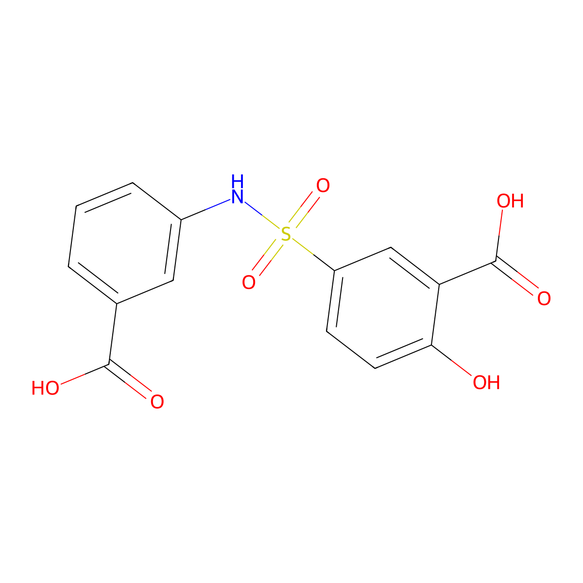 5-[(3-Carboxyphenyl)sulfamoyl]-2-hydroxybenzoic acid molecular structure, CAS 303793-51-3