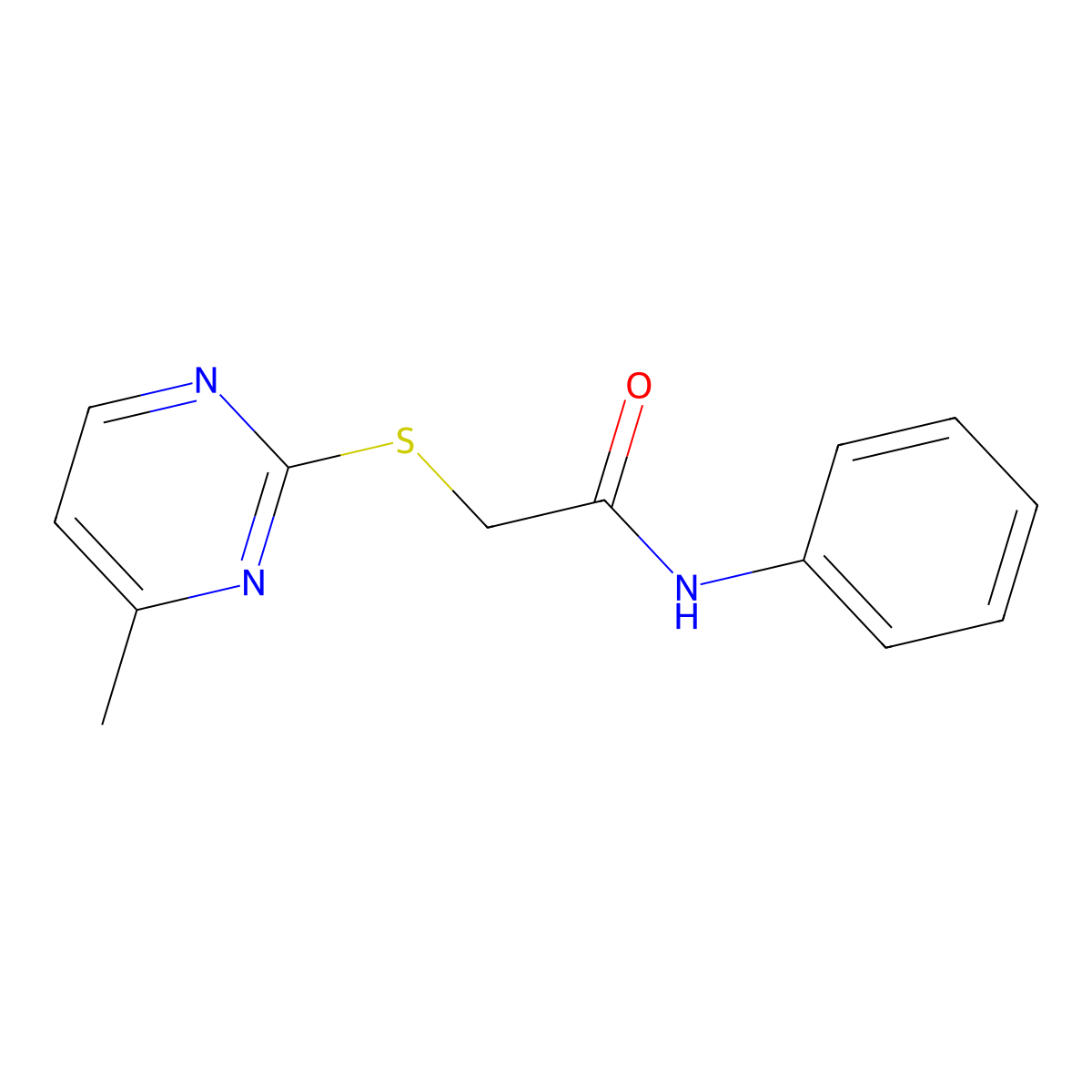2-((4-methylpyrimidin-2-yl)thio)-N-phenylacetamide molecular structure, CAS 303793-55-7