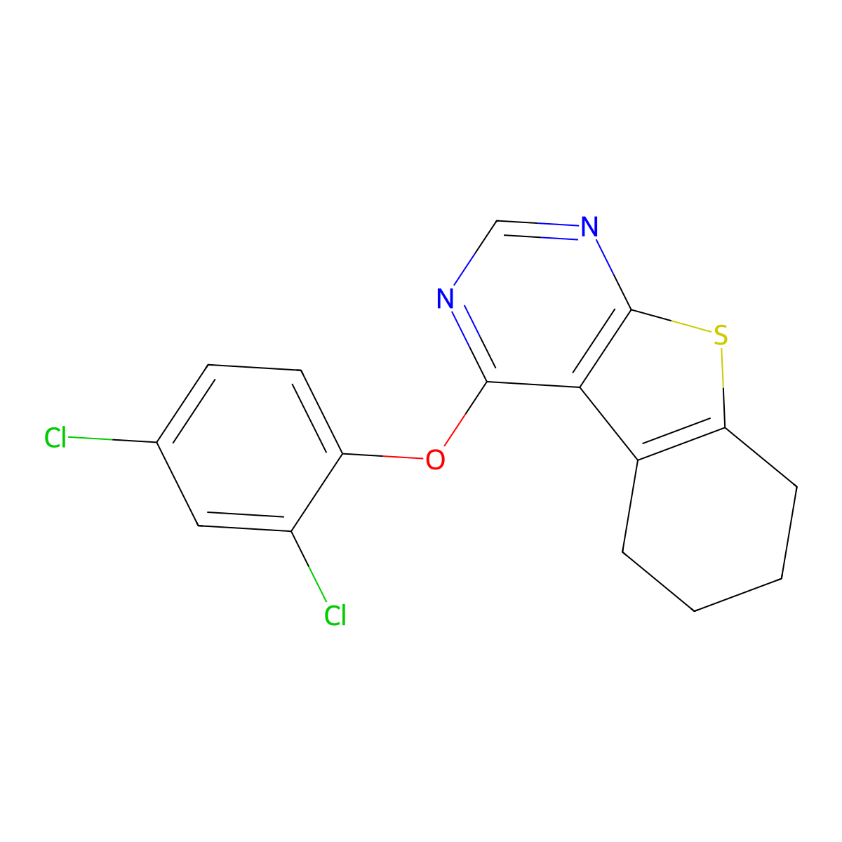 4-(2,4-Dichlorophenoxy)-5,6,7,8-tetrahydro-[1]benzothiolo[2,3-d]pyrimidine molecular structure, CAS 303793-63-7