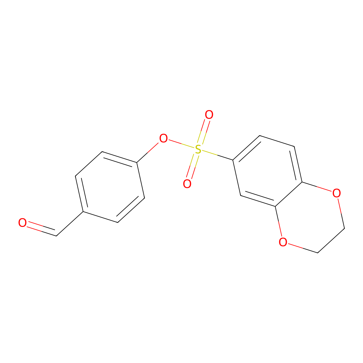 4-Formylphenyl 2,3-dihydro-1,4-benzodioxine-6-sulfonate molecular structure, CAS 303793-65-9
