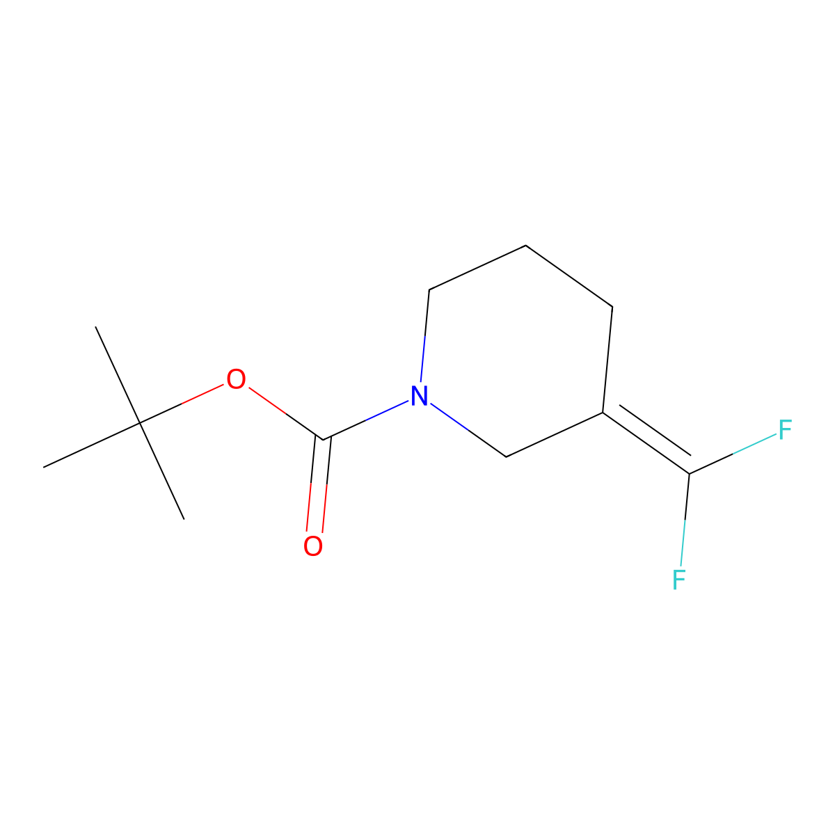 tert-Butyl 3-(difluoromethylene)piperidine-1-carboxylate molecular structure, CAS 3037935-74-0