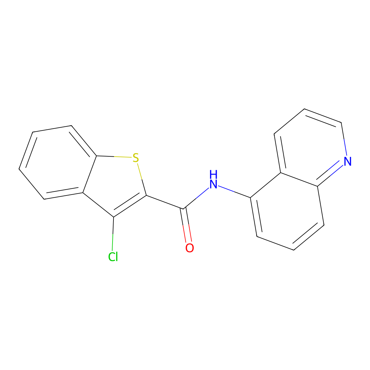3-chloro-N-(quinolin-5-yl)-1-benzothiophene-2-carboxamide molecular structure, CAS 303794-05-0