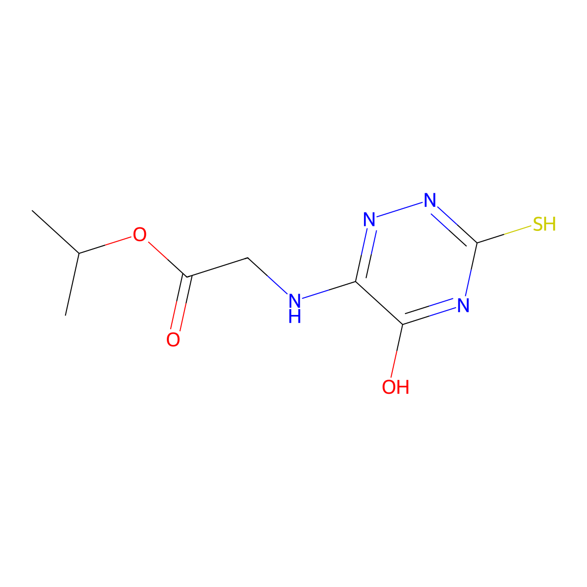propan-2-yl 2-[(5-oxo-3-sulfanylidene-2H-1,2,4-triazin-6-yl)amino]acetate molecular structure, CAS 303794-19-6