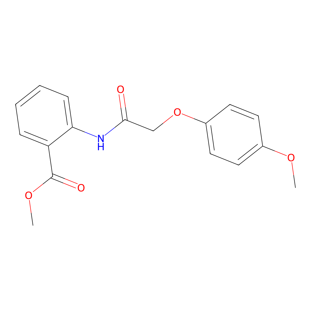 Methyl 2-{[(4-methoxyphenoxy)acetyl]amino}benzoate molecular structure, CAS 303794-35-6
