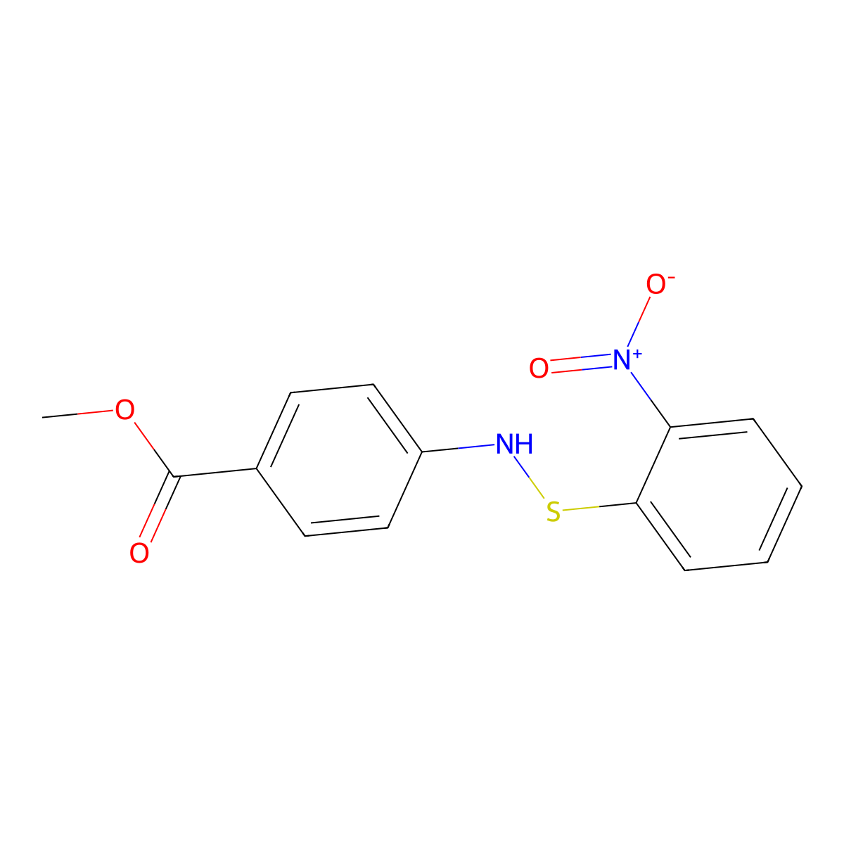 Methyl 4-{[(2-nitrophenyl)sulfanyl]amino}benzoate molecular structure, CAS 303794-44-7