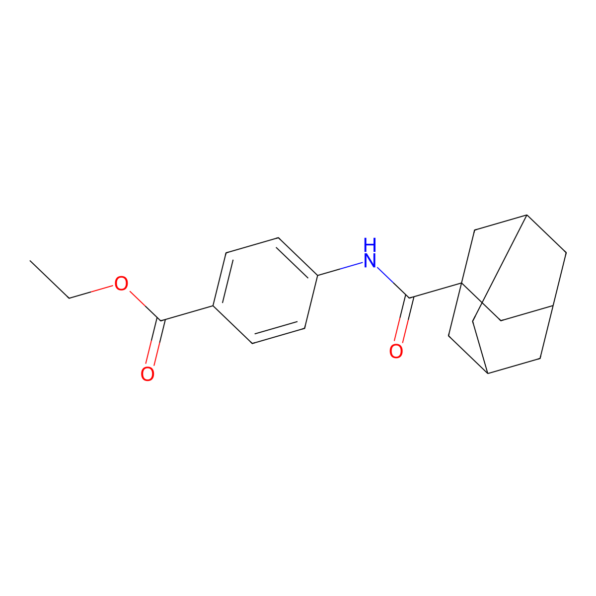 Ethyl 4-(adamantane-1-carbonylamino)benzoate molecular structure, CAS 303794-50-5