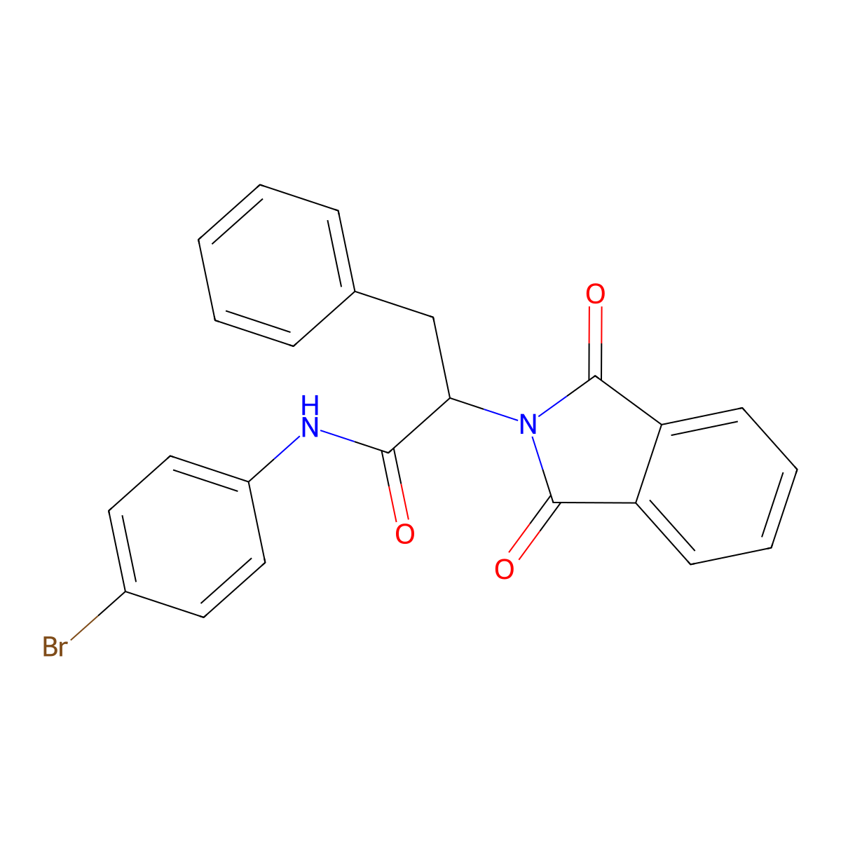 N-(4-bromophenyl)-2-(1,3-dioxo-1,3-dihydro-2H-isoindol-2-yl)-3-phenylpropanamide molecular structure, CAS 303794-58-3