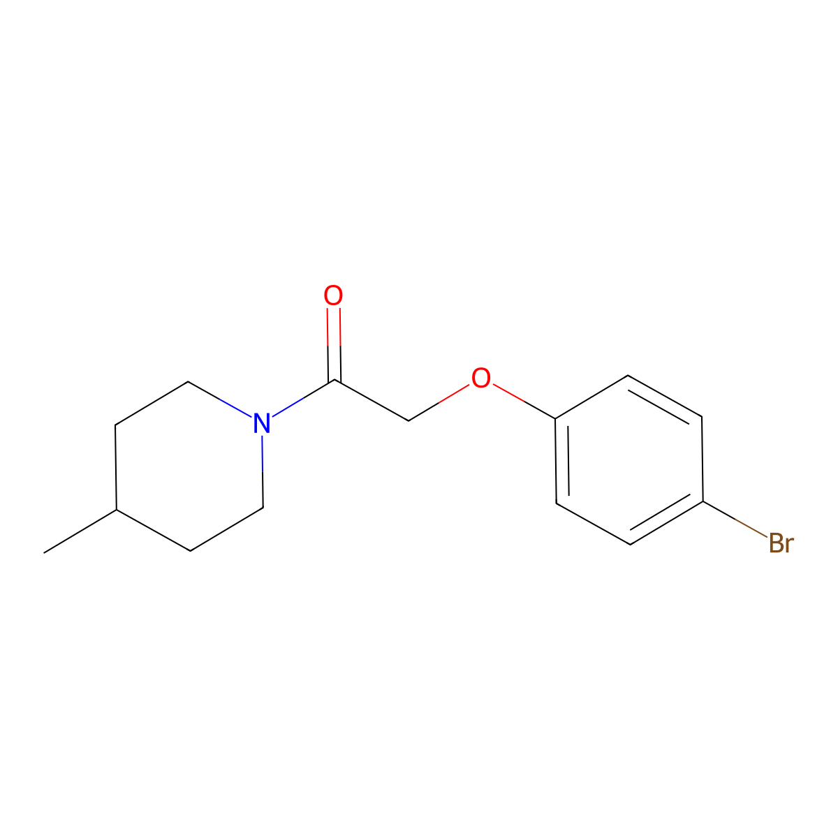 2-(4-Bromophenoxy)-1-(4-methylpiperidin-1-yl)ethanone molecular structure, CAS 303794-75-4