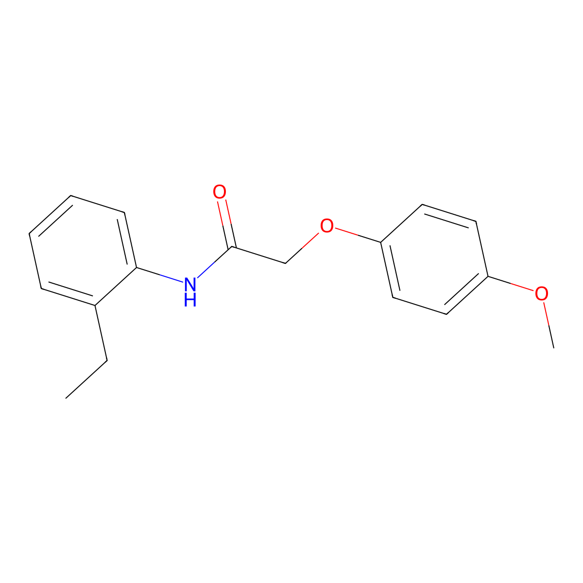 N-(2-ethylphenyl)-2-(4-methoxyphenoxy)acetamide molecular structure, CAS 303794-77-6