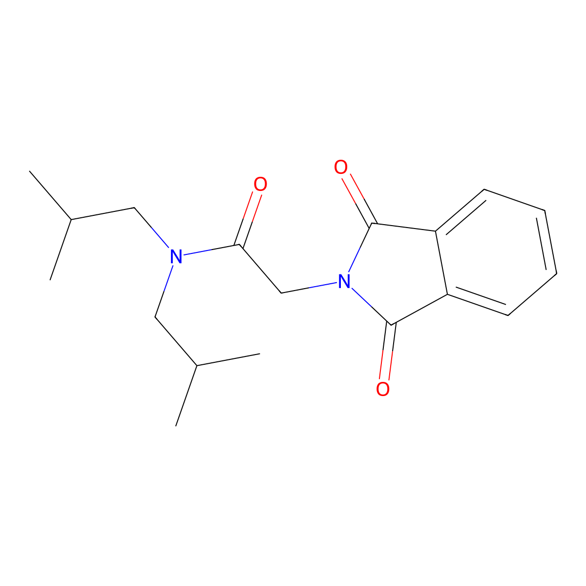 2-(1,3-dioxo-2,3-dihydro-1H-isoindol-2-yl)-N,N-bis(2-methylpropyl)acetamide molecular structure, CAS 303794-80-1