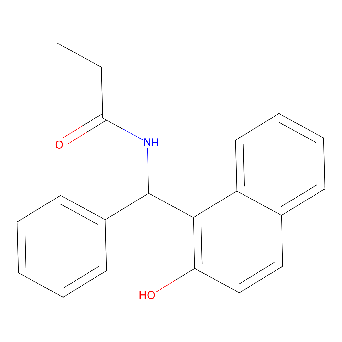 N-[(2-hydroxynaphthalen-1-yl)(phenyl)methyl]propanamide molecular structure, CAS 303794-86-7