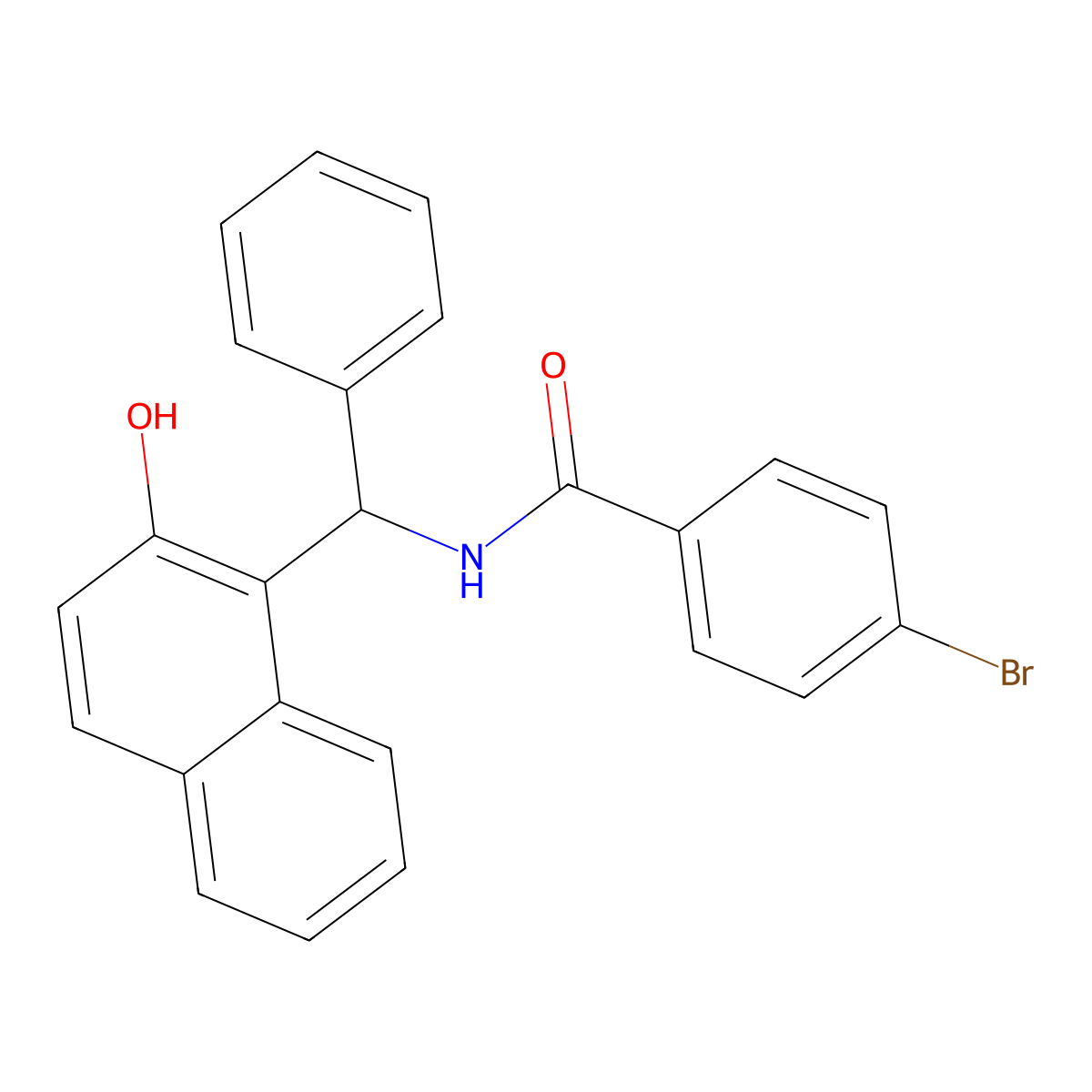 4-bromo-N-[(2-hydroxynaphthalen-1-yl)(phenyl)methyl]benzamide molecular structure, CAS 303794-89-0