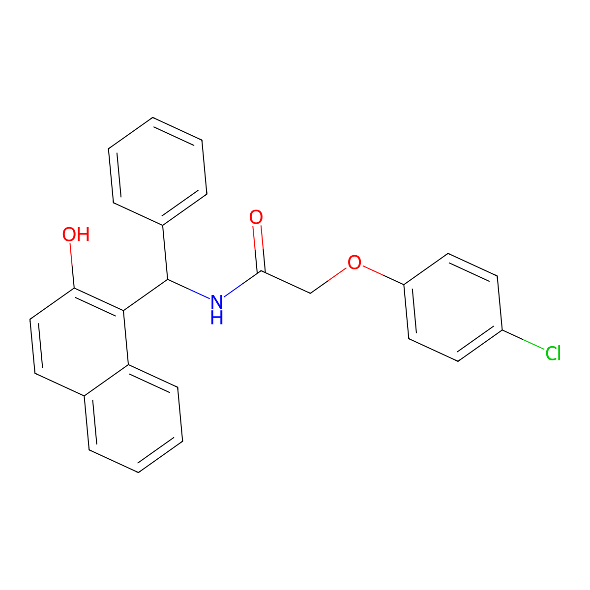 2-(4-chlorophenoxy)-N-[(2-hydroxynaphthyl)phenylmethyl]acetamide molecular structure, CAS 303794-95-8