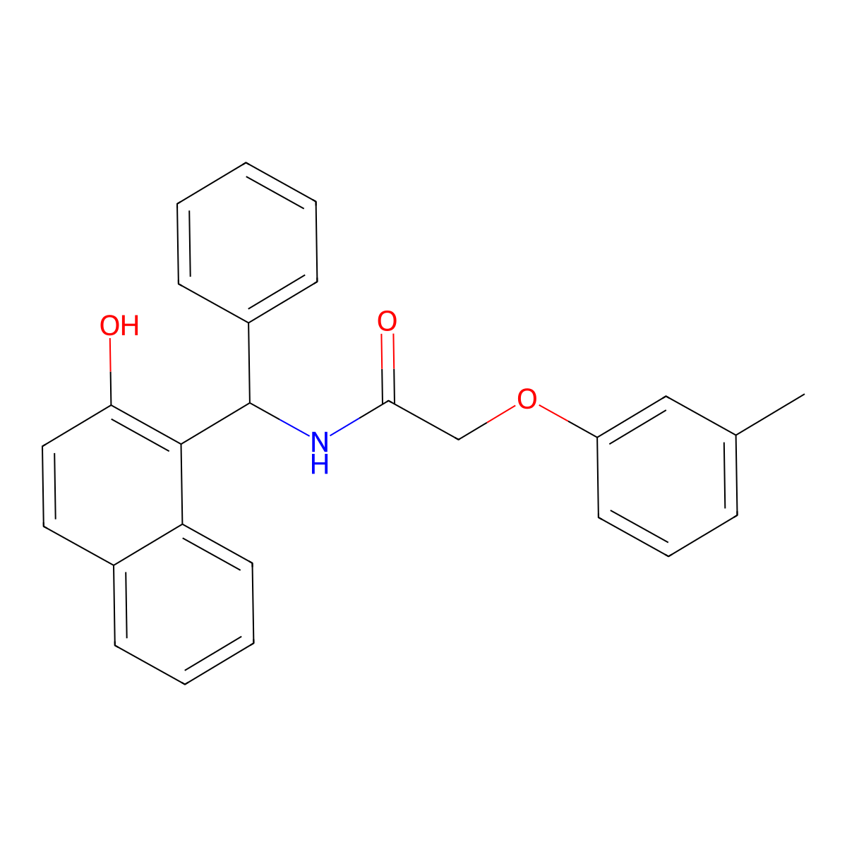 N-[(2-hydroxynaphthyl)phenylmethyl]-2-(3-methylphenoxy)acetamide molecular structure, CAS 303794-96-9