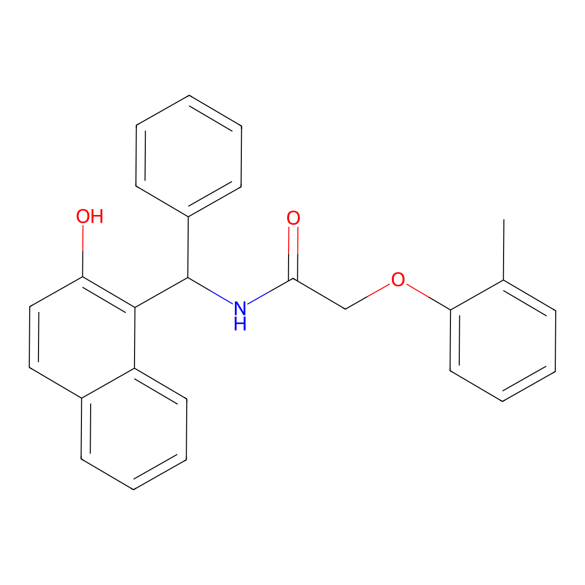 N-[(2-hydroxynaphthyl)phenylmethyl]-2-(2-methylphenoxy)acetamide molecular structure, CAS 303794-97-0