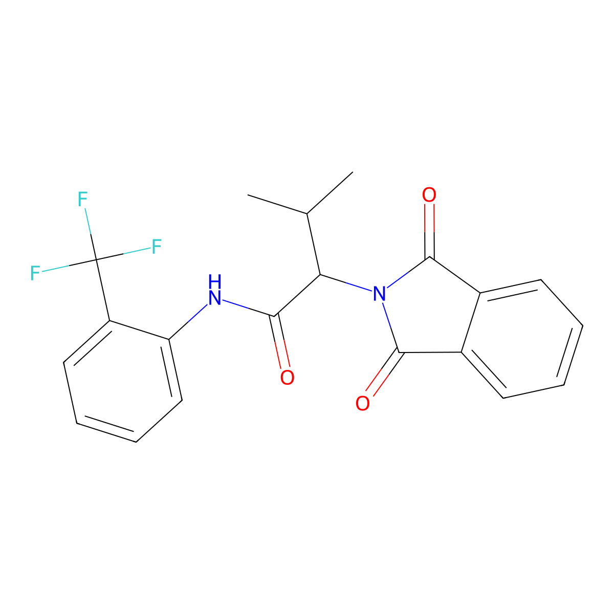 2-(1,3-dioxo-1,3-dihydro-2H-isoindol-2-yl)-3-methyl-N-[2-(trifluoromethyl)phenyl]butanamide molecular structure, CAS 303795-09-7