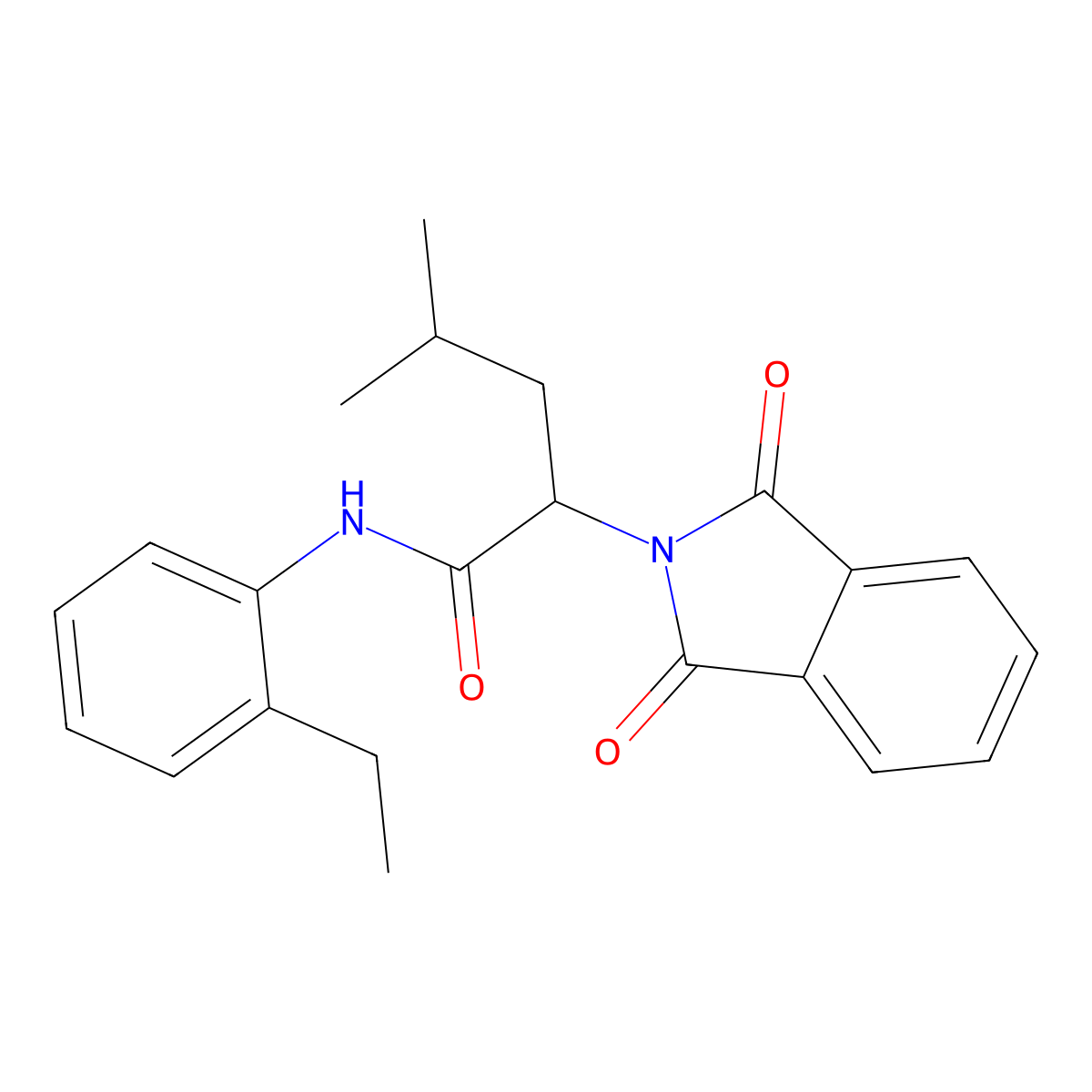 2-(1,3-dioxobenzo[c]azolidin-2-yl)-N-(2-ethylphenyl)-4-methylpentanamide molecular structure, CAS 303795-22-4