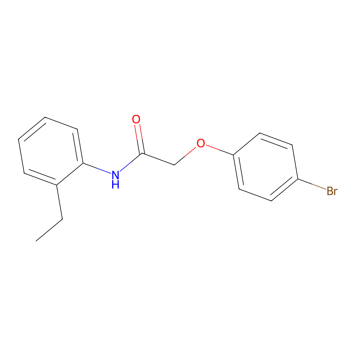 2-(4-bromophenoxy)-N-(2-ethylphenyl)acetamide molecular structure, CAS 303795-27-9