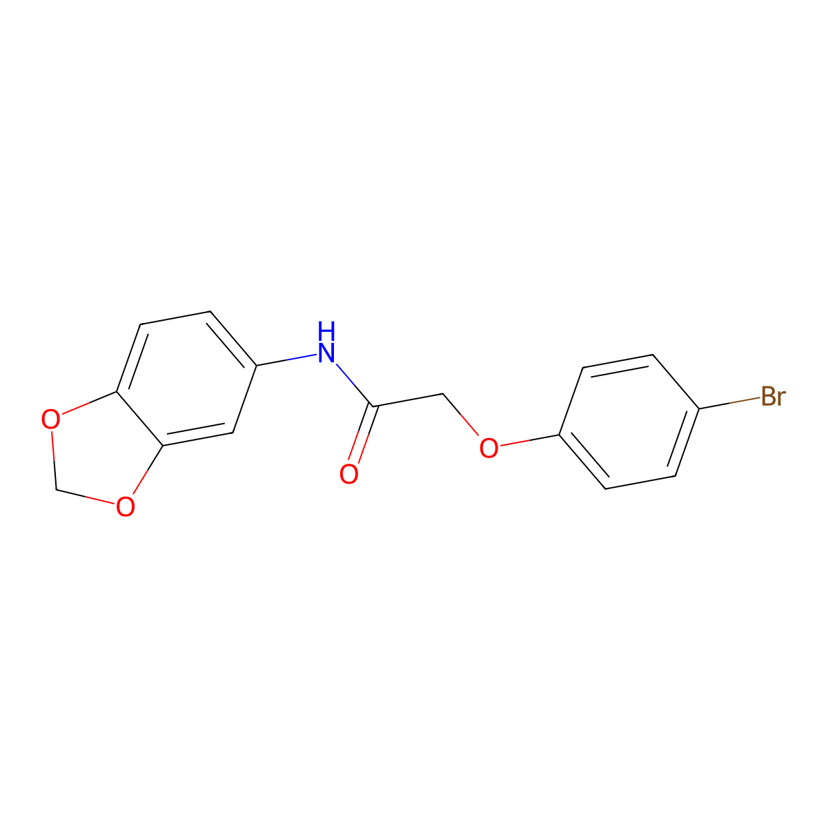 N-(1,3-benzodioxol-5-yl)-2-(4-bromophenoxy)acetamide molecular structure, CAS 303795-32-6