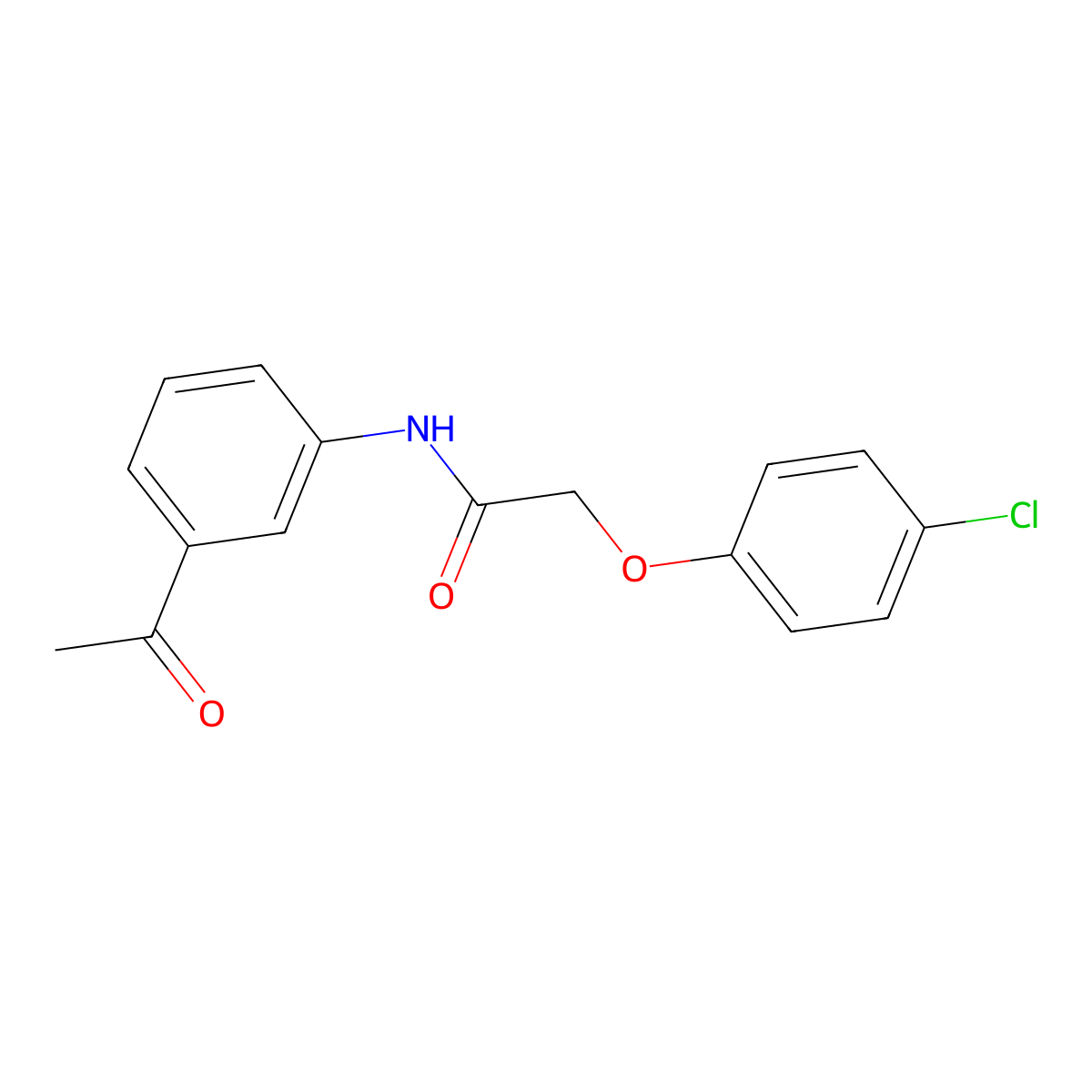 N-(3-acetylphenyl)-2-(4-chlorophenoxy)acetamide molecular structure, CAS 303795-40-6