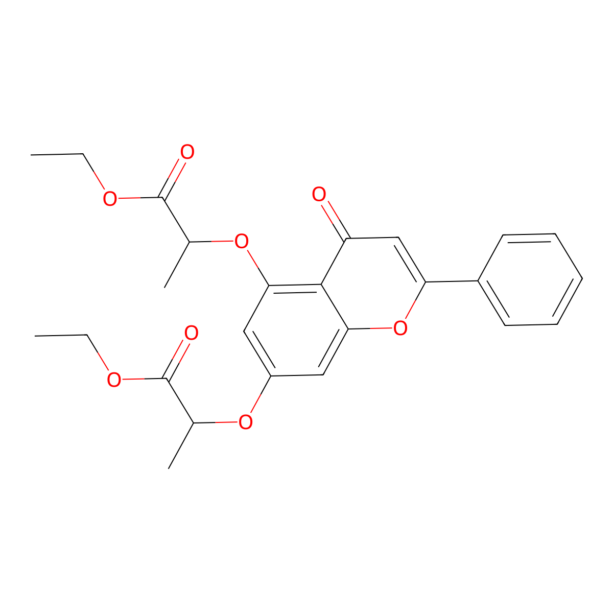 ethyl 2-{[5-(2-ethoxy-1-methyl-2-oxoethoxy)-4-oxo-2-phenyl-4H-chromen-7-yl]oxy}propanoate molecular structure, CAS 303795-41-7