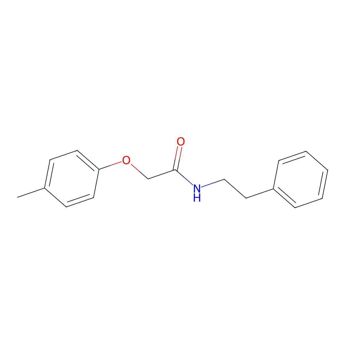2-(4-methylphenoxy)-N-(2-phenylethyl)acetamide molecular structure, CAS 303795-62-2