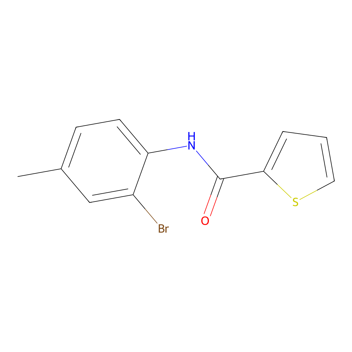 N-(2-bromo-4-methylphenyl)thiophene-2-carboxamide molecular structure, CAS 303796-09-0