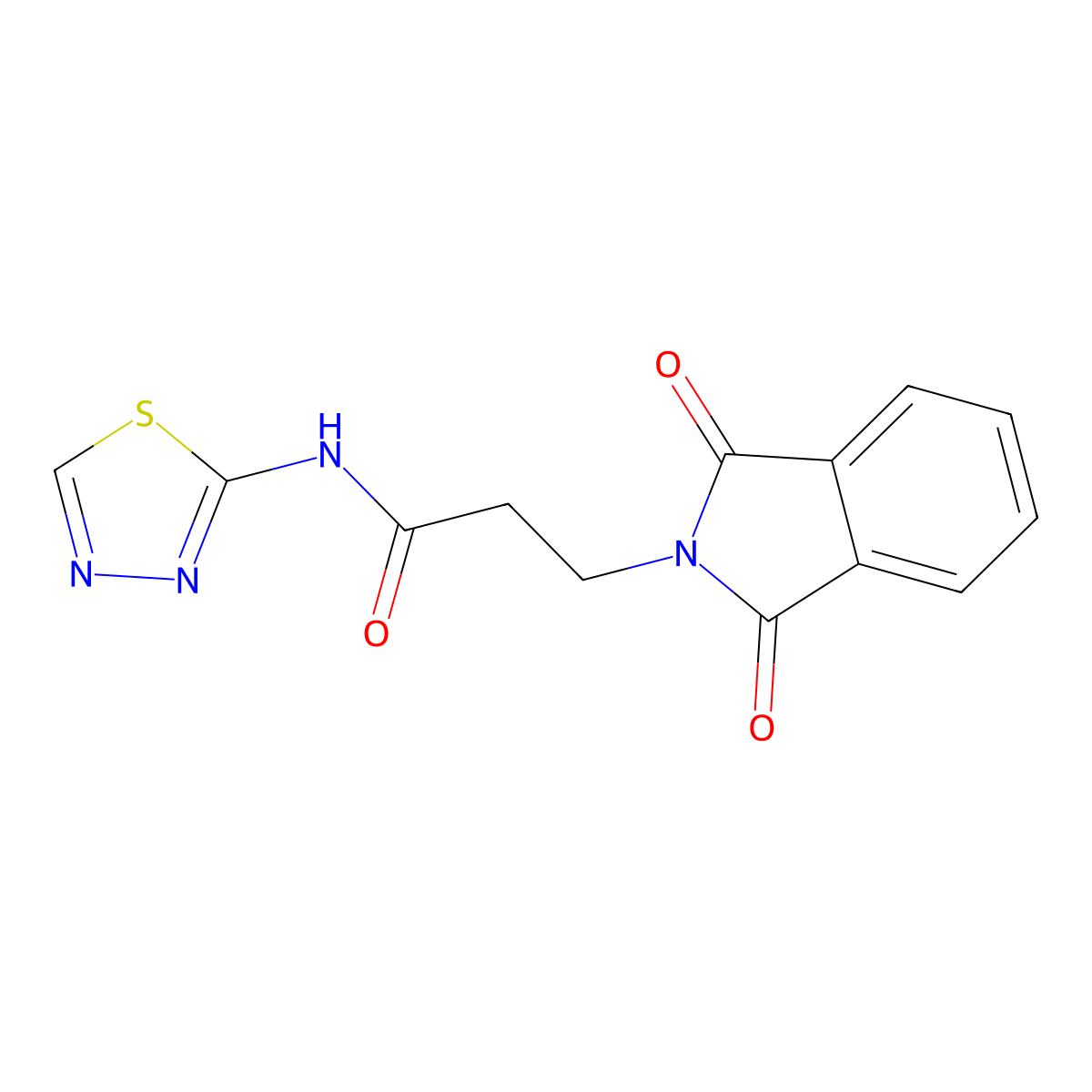 3-(1,3-dioxoisoindol-2-yl)-N-(1,3,4-thiadiazol-2-yl)propanamide molecular structure, CAS 303796-36-3