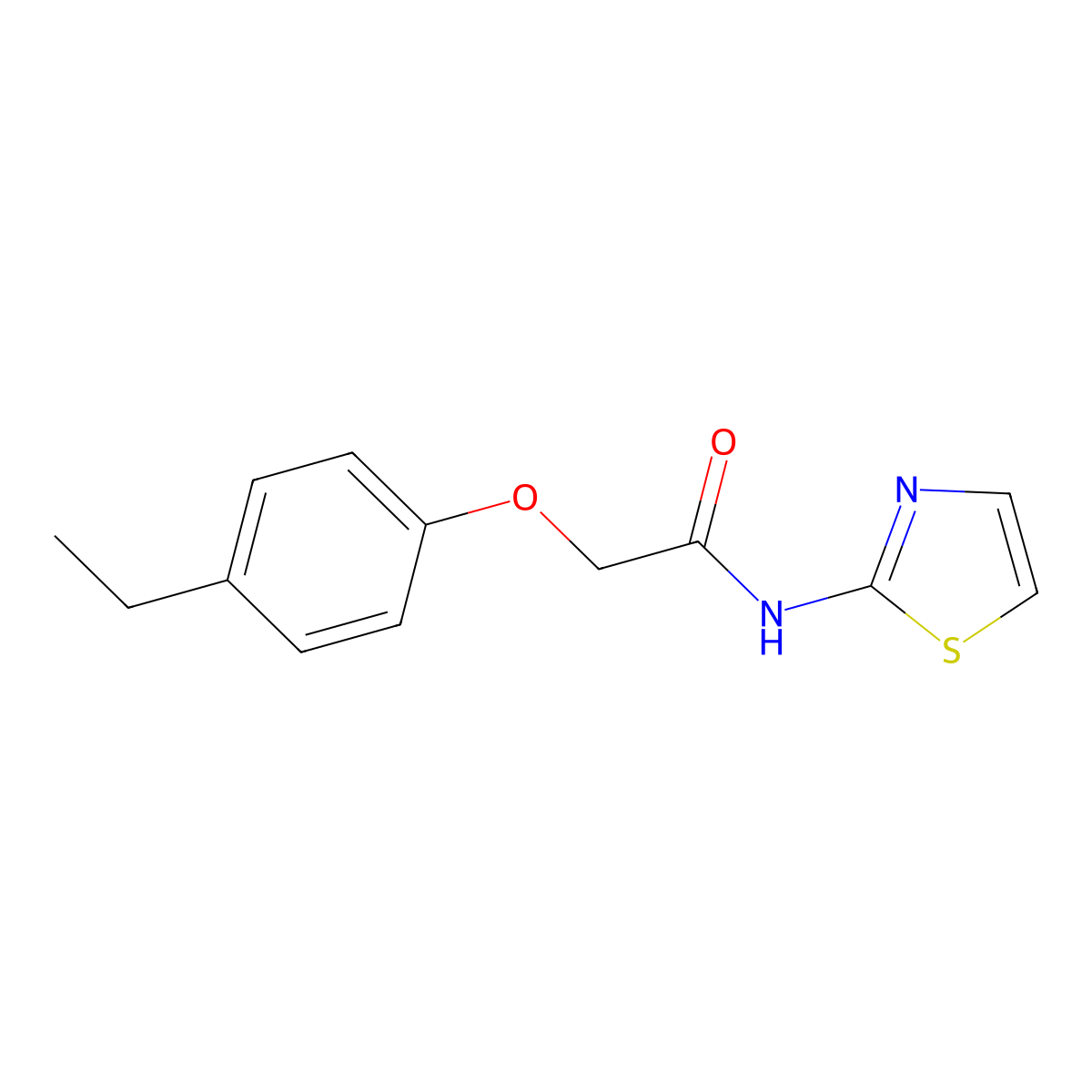 2-(4-ethylphenoxy)-N-(1,3-thiazol-2-yl)acetamide molecular structure, CAS 303796-39-6