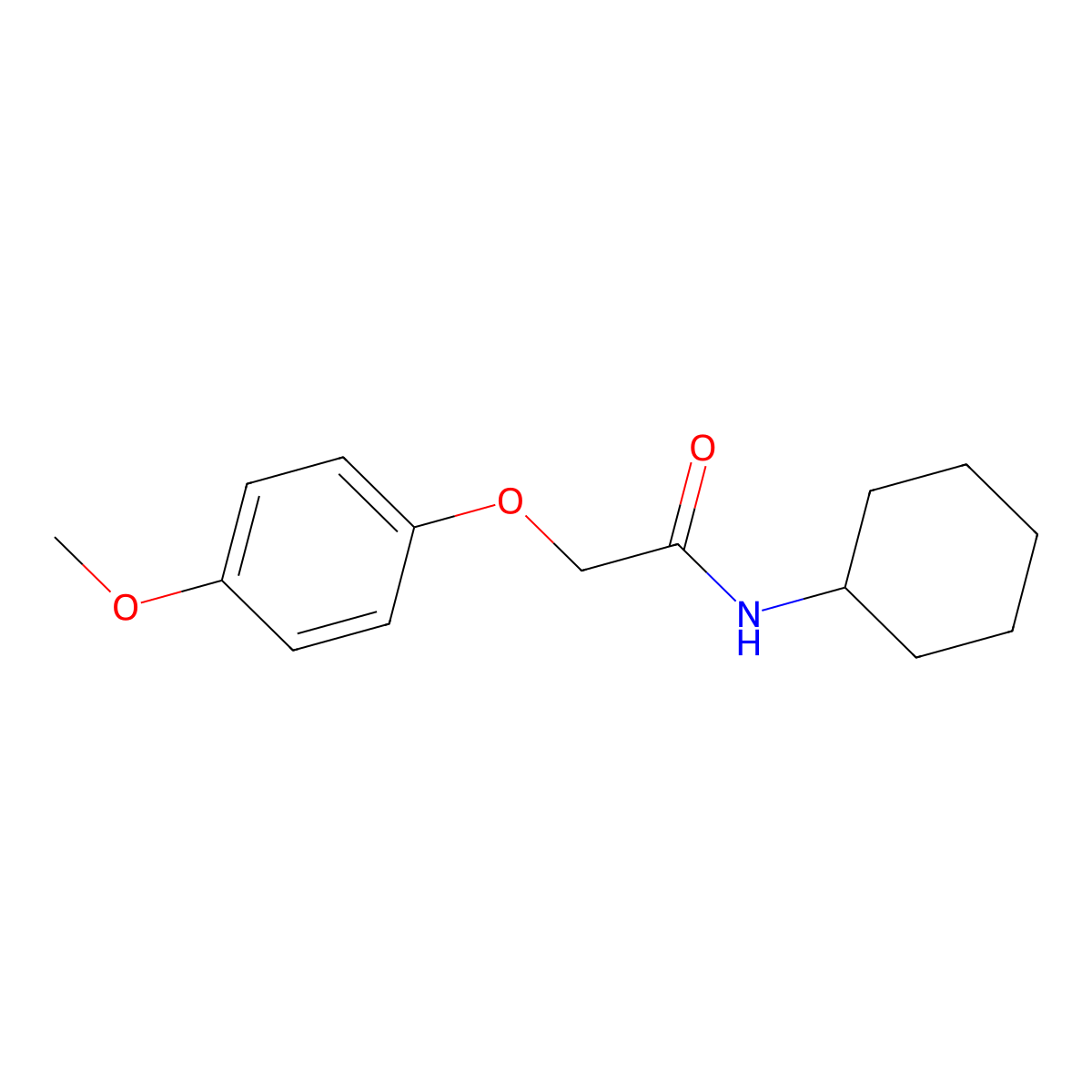 N-cyclohexyl-2-(4-methoxyphenoxy)acetamide molecular structure, CAS 303796-45-4