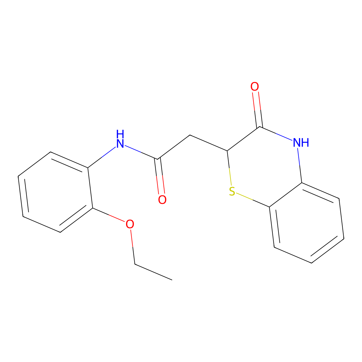 N-(2-ethoxyphenyl)-2-(3-oxo-3,4-dihydro-2H-1,4-benzothiazin-2-yl)acetamide molecular structure, CAS 303796-62-5