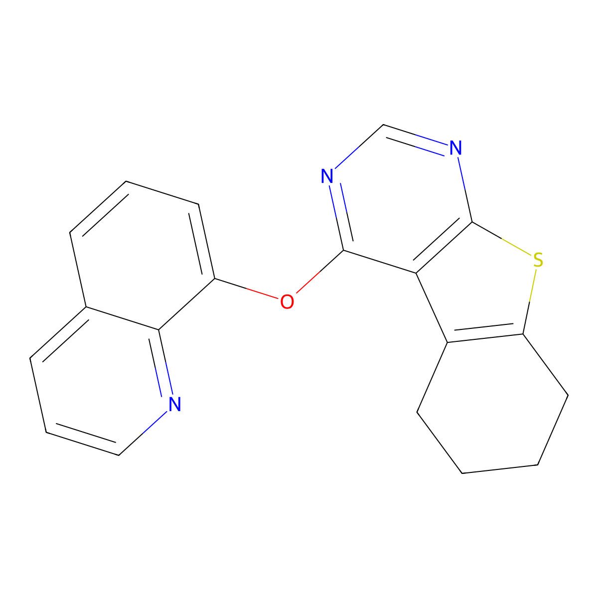 4-Quinolin-8-yloxy-5,6,7,8-tetrahydro-[1]benzothiolo[2,3-d]pyrimidine molecular structure, CAS 303796-63-6