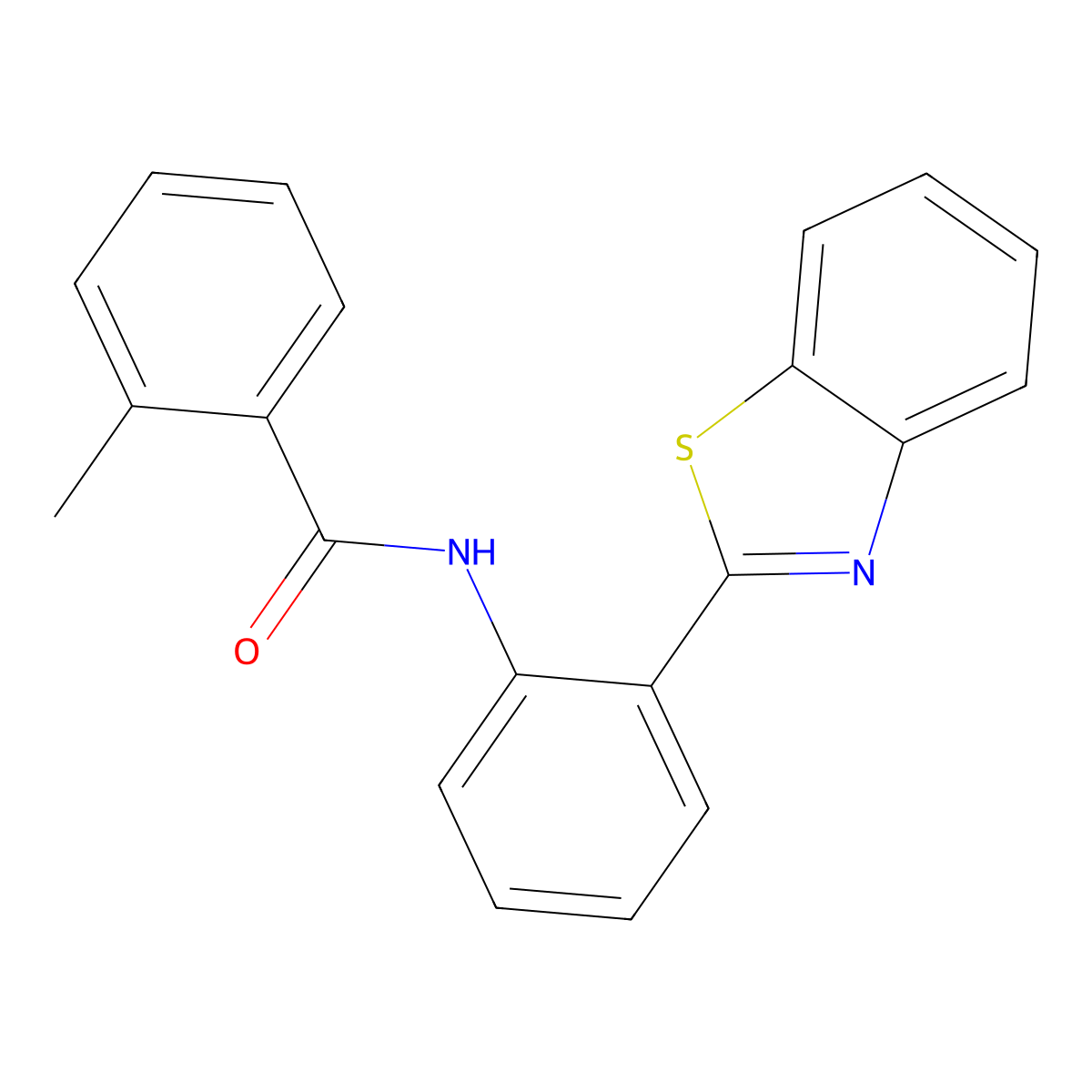 N-[2-(1,3-benzothiazol-2-yl)phenyl]-2-methylbenzamide molecular structure, CAS 303796-72-7