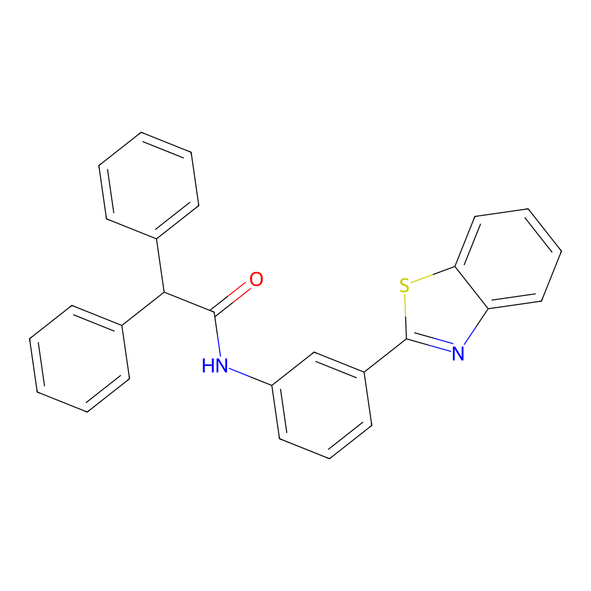 N-[3-(1,3-benzothiazol-2-yl)phenyl]-2,2-diphenylacetamide molecular structure, CAS 303796-76-1