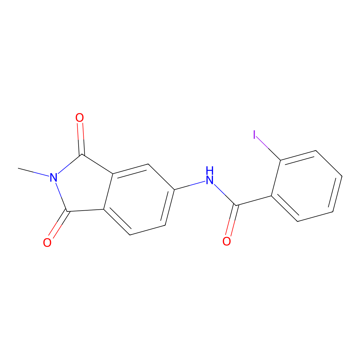 2-iodo-N-(2-methyl-1,3-dioxoisoindolin-5-yl)benzamide molecular structure, CAS 303796-88-5