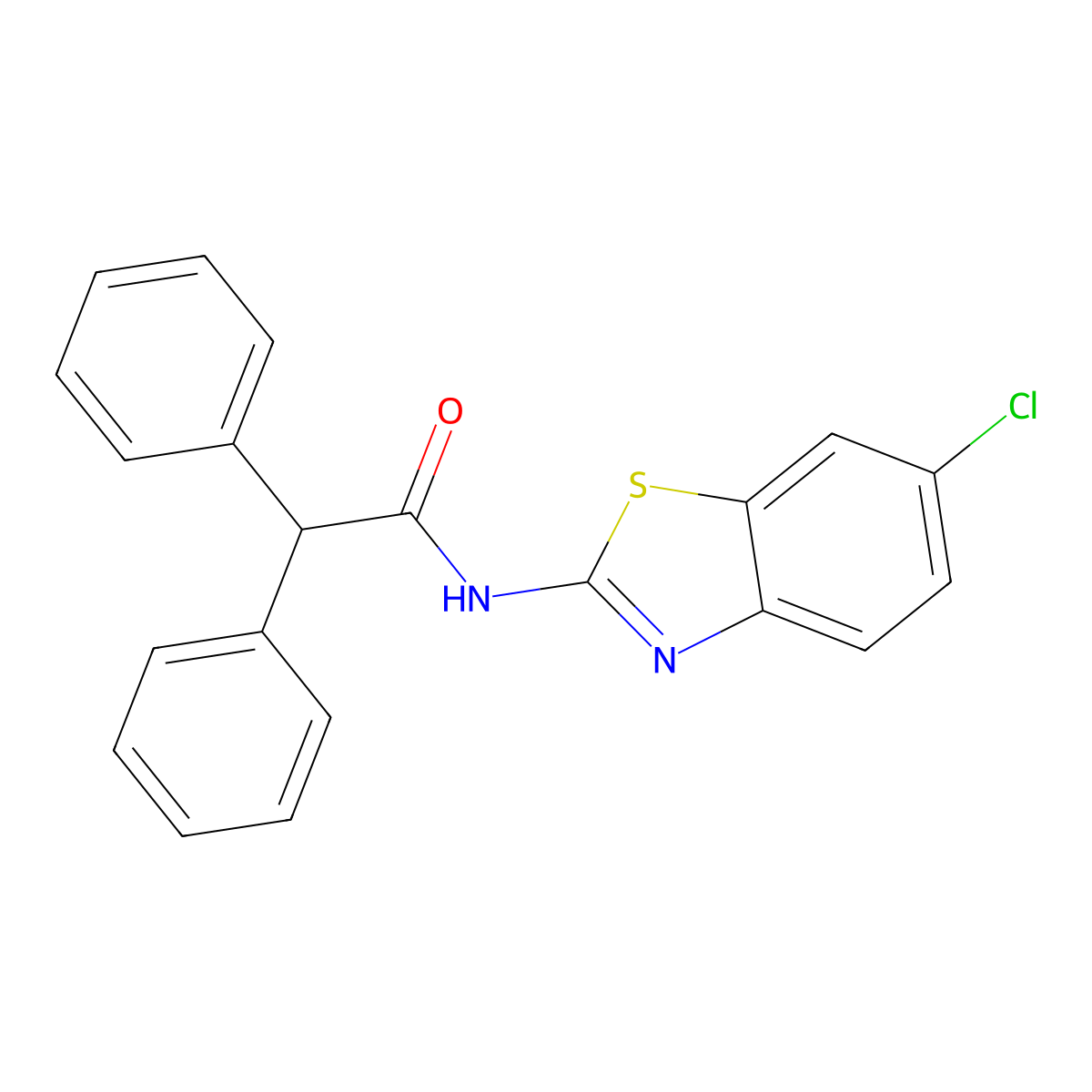 N-(6-Chloro-1,3-benzothiazol-2-yl)-2,2-diphenylacetamide molecular structure, CAS 303796-90-9