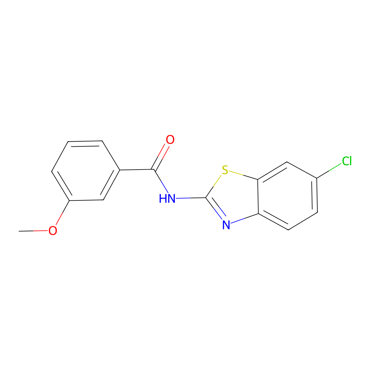 N-(6-chloro-1,3-benzothiazol-2-yl)-3-methoxybenzamide molecular structure, CAS 303796-91-0