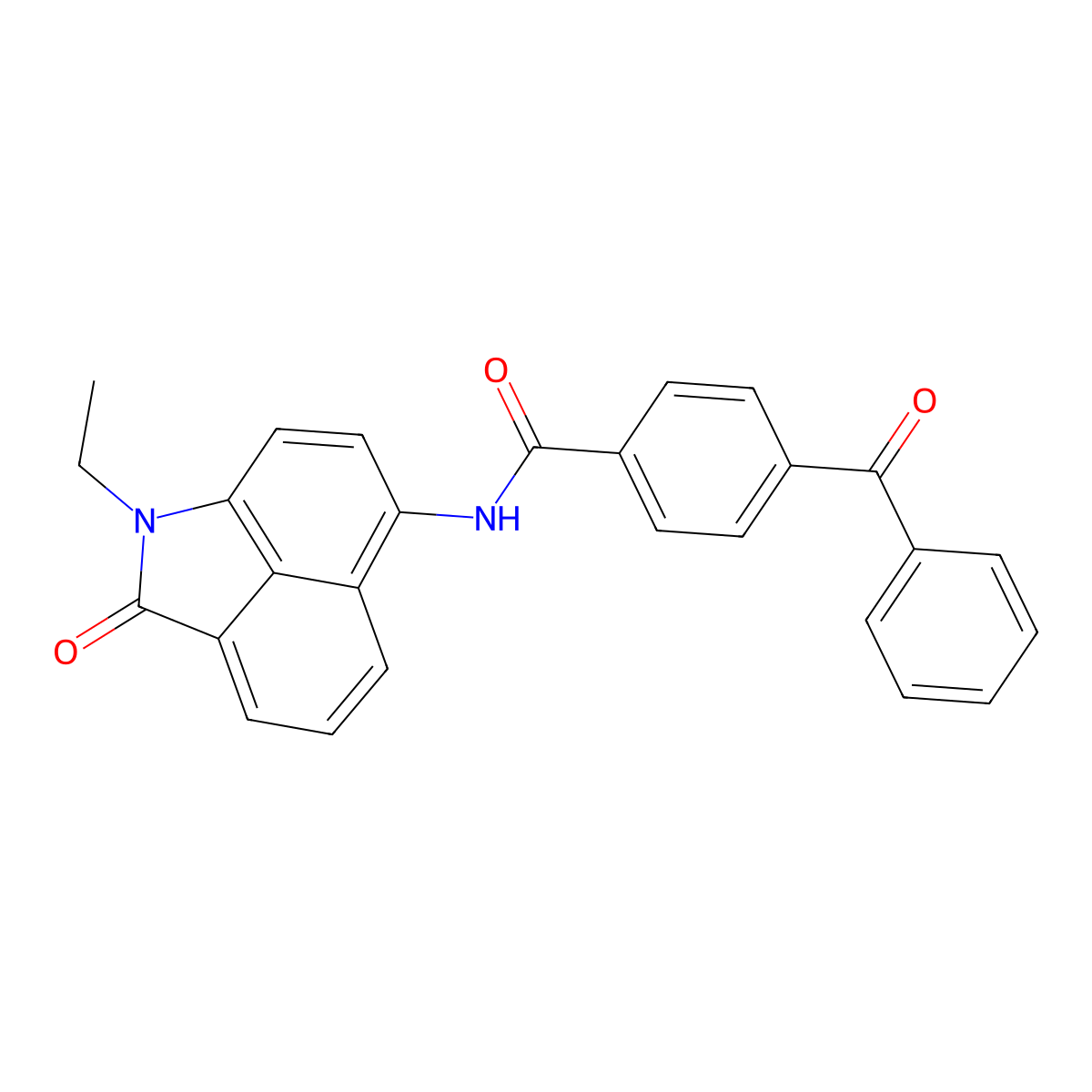 4-benzoyl-N-(1-ethyl-2-oxo-1,2-dihydrobenzo[cd]indol-6-yl)benzamide molecular structure, CAS 303797-03-7