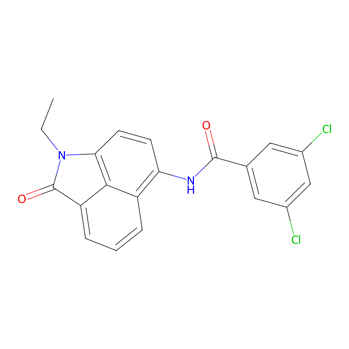 3,5-dichloro-N-(1-ethyl-2-oxo-1,2-dihydrobenzo[cd]indol-6-yl)benzamide molecular structure, CAS 303797-04-8