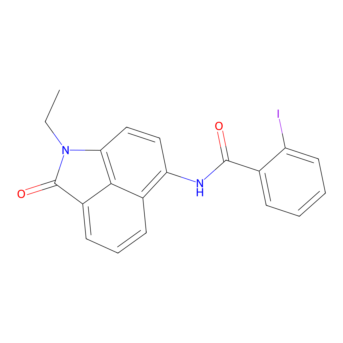 N-(1-ethyl-2-oxo-1,2-dihydrobenzo[cd]indol-6-yl)-2-iodobenzamide molecular structure, CAS 303797-11-7