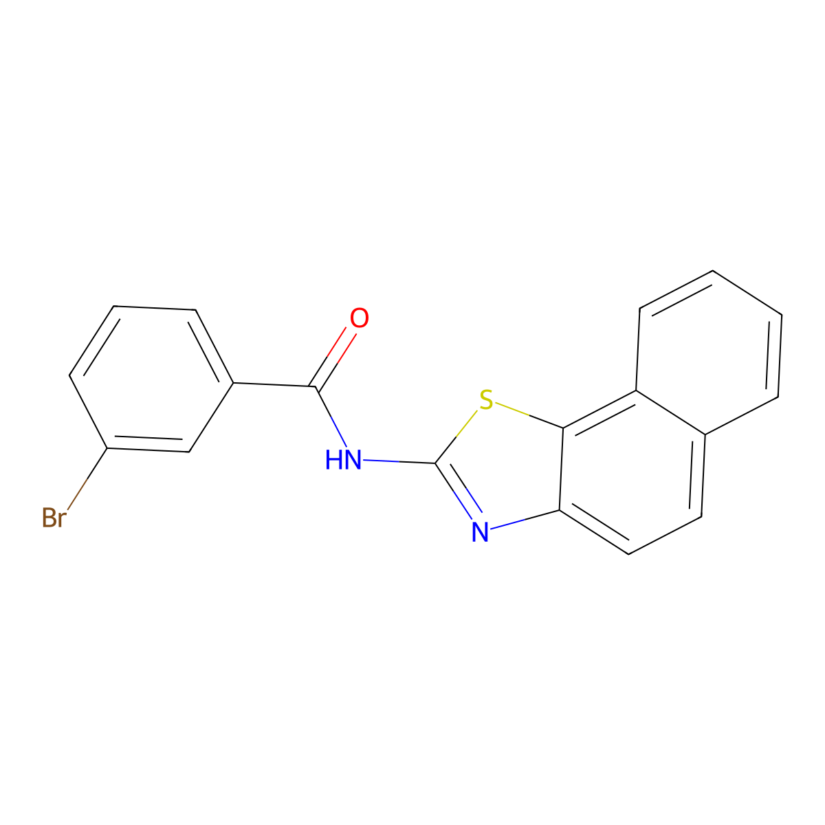 3-bromo-N-(naphtho[2,1-d]thiazol-2-yl)benzamide molecular structure, CAS 303797-16-2